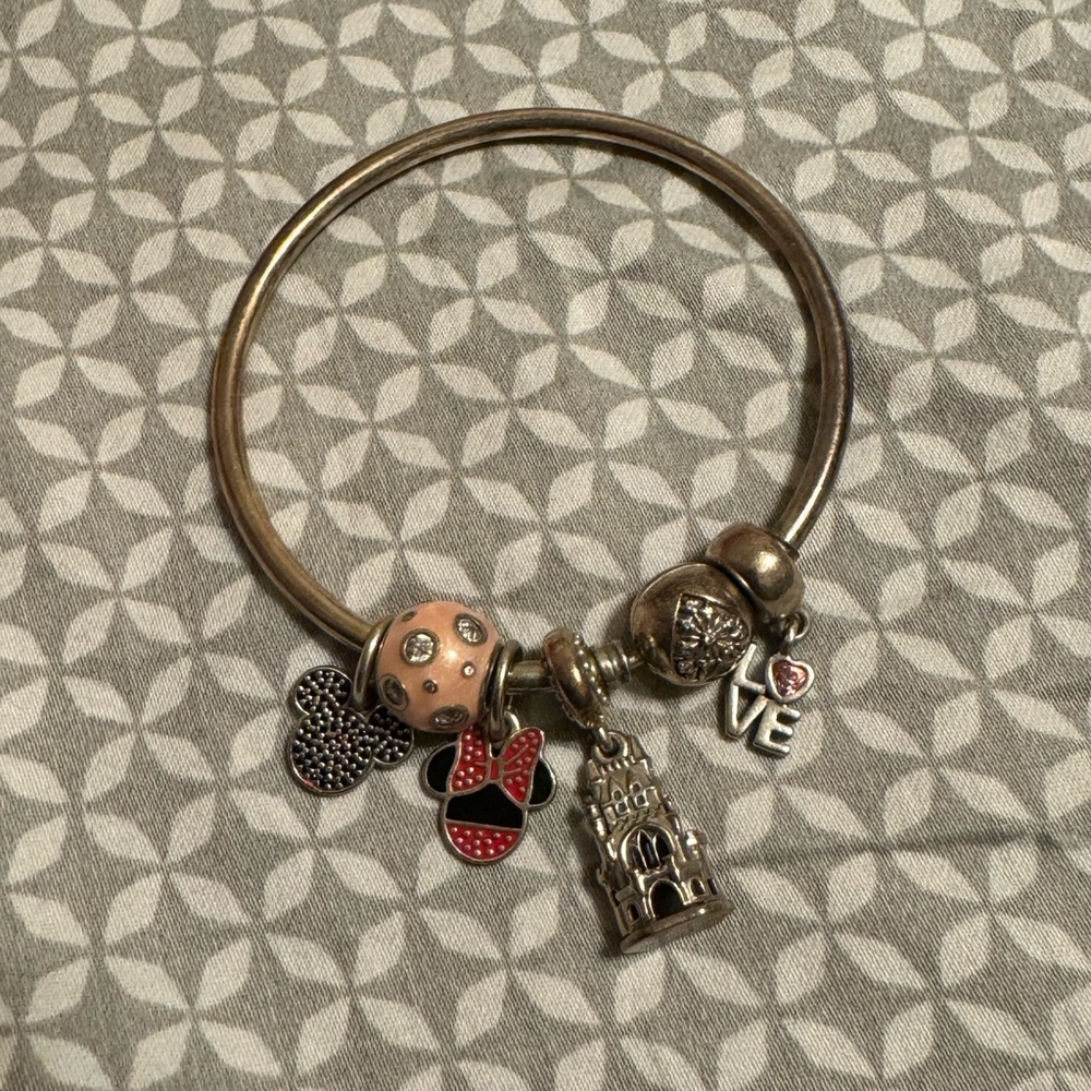 Pandora bracelet with charms